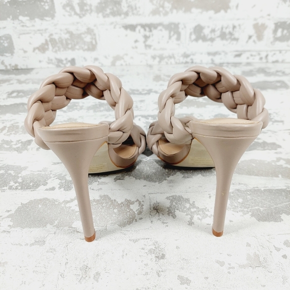 NEW Steve Madden Women's Kenley Taupe Tan Slip On Heeled Sandals D580 - Picture 6 of 14